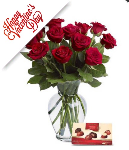 10 Red Roses with Chocolate